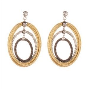 Alor Stainless/18K Gold and Diamond Earnings